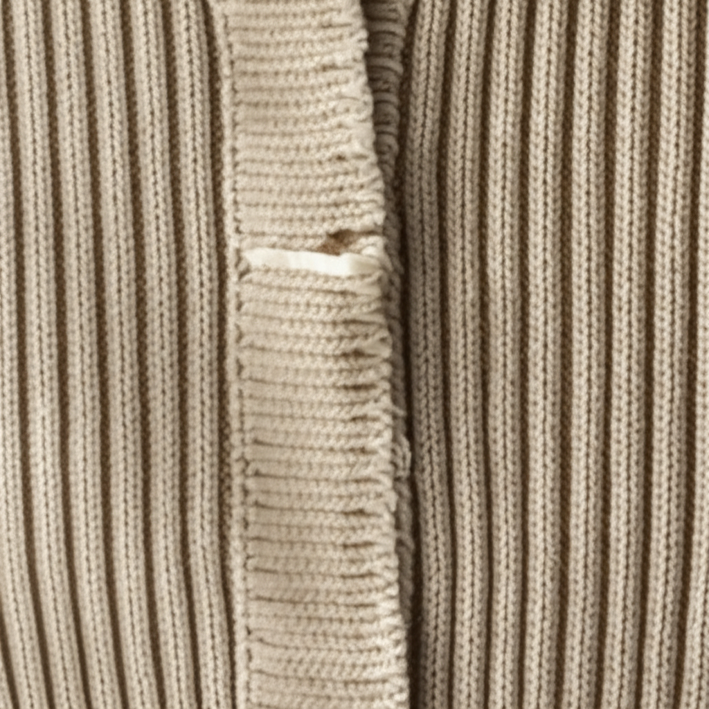 Ribbed knit cardigan with button front closure.